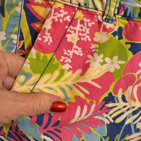 Talbots Colorful Tropical Print The WEEKEND Chino Shorts SIZE: 10 #H - Picture 2 of 8